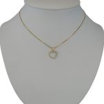 Anhänger aus 14-karätigem Gold, Herz, mit Kristallen im Kreis