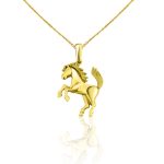 Anhänger aus 14-karätigem Gold, Pferd