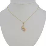 Anhänger aus 14-karätigem Gold, Delfine, dreifarbig