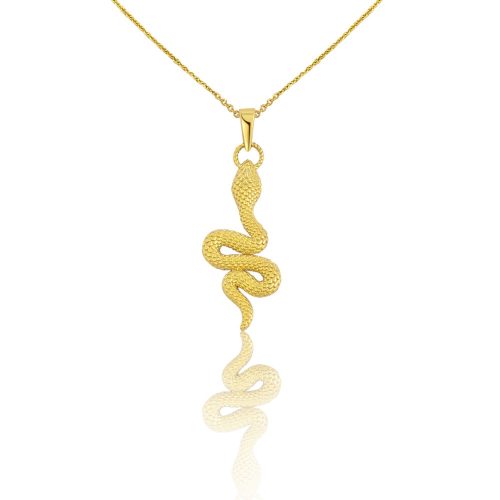 Anhänger aus 14-karätigem Gold, schuppige Schlange