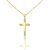 Anhänger aus 14-karätigem Gold, Kreuz, mit Kristallen