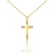 Anhänger aus 14-karätigem Gold, Kreuz, mit Kristallen