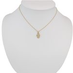 Anhänger aus 14-karätigem Gold, Hand der Fatima, verziert mit Kristallen