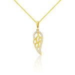 Anhänger aus 14-karätigem Gold, glitzernde Engelsflügel