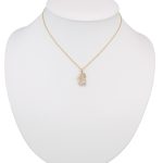 Anhänger aus 14-karätigem Gold, Katze, mit Kristallen