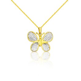 Anhänger aus 14-karätigem Gold, zweifarbiger Schmetterling