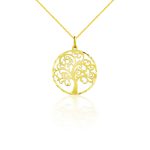 Anhänger aus 14-karätigem Gold, großer Lebensbaum