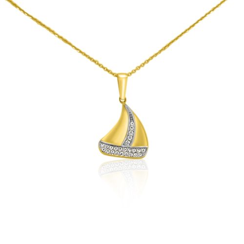 14k Gold-Anhänger, Segelboot