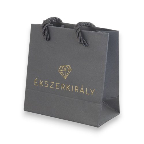 Ajándéktáska Ékszerkirály logóval, 10x10 cm, fekete
