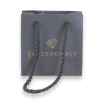 Ajándéktáska Ékszerkirály logóval, 10x10 cm, fekete