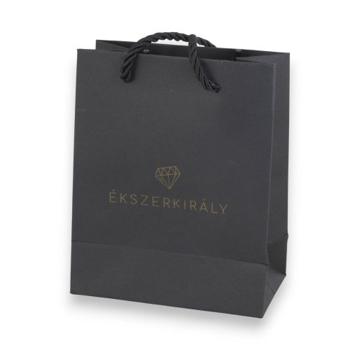 Ajándéktáska Ékszerkirály logóval, 13x16 cm, fekete