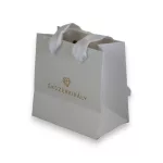 Ajándéktáska Ékszerkirály logóval, 10x10 cm, fényes fehér