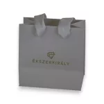 Ajándéktáska Ékszerkirály logóval, 10x10 cm, fényes fehér