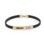 Silikonarmband aus 14 Karat Gold mit 3,4 g Goldeinsatz, 20,5 cm