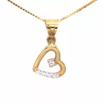 Anhänger aus 14-karätigem Gold, klein, mit Kristallen