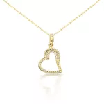 Herzanhänger aus 14-karätigem Gold mit Kristallen