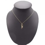 Halskette aus 14-karätigem Gold mit Katzenanhänger