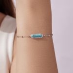 Ezüst karkötő türkizzel