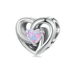 Ezüst charm színes szívvel