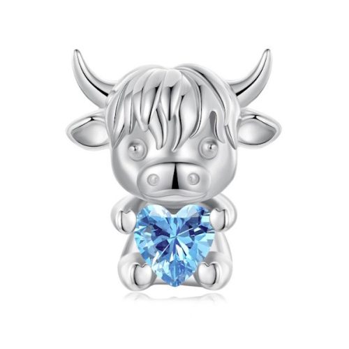 Ezüst charm (925), boci szívvel