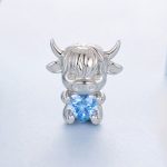 Ezüst charm (925), boci szívvel