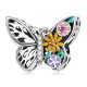 Ezüst charm, színes pillangó