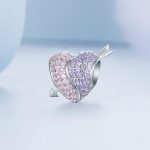 Ezüst charm, nyíllal átlőtt szív