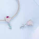 Ezüst charm, rózsa