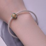 Ezüst charm, napraforgó