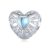Ezüst charm, kék szív