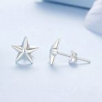 Ezüst fülbevaló, csillag