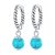 Ezüst karikafülbevaló türkizkristállyal