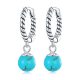 Ezüst karikafülbevaló türkizkristállyal