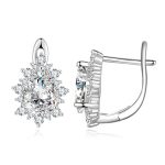 Ezüst fülbevaló, kristályos vízcsepp