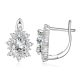 Ezüst fülbevaló, kristályos vízcsepp