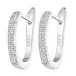 Ezüst karikafülbevaló csillogó kristályokkal