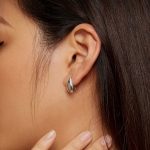 Ezüst fülbevaló, vízcsepp