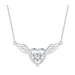 Ezüst női nyaklánc szárnyas szívvel