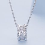 Ezüst női nyaklánc gyűrűmedállal