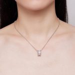 Ezüst női nyaklánc gyűrűmedállal