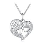 Ezüst női nyaklánc, anya gyermekével