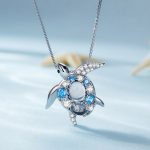 Ezüst női nyaklánc teknősmedállal