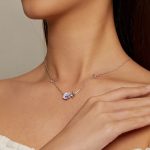 Ezüst nyaklánc árvácskamedállal