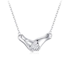 Ezüst női nyakánc, kezek
