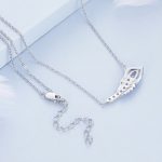 Ezüst női nyaklánc pávatollmedállal