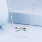 Ezüst női nyaklánc szitakötőmedállal