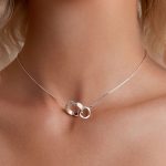 Ezüst női nyaklánc, dupla medállal