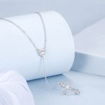 Ezüst női nyaklánc keresztmedállal