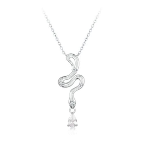 Ezüst női nyaklánc kígyómedállal