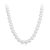 Ezüst nyaklánc fehér gyöngyökkel, L